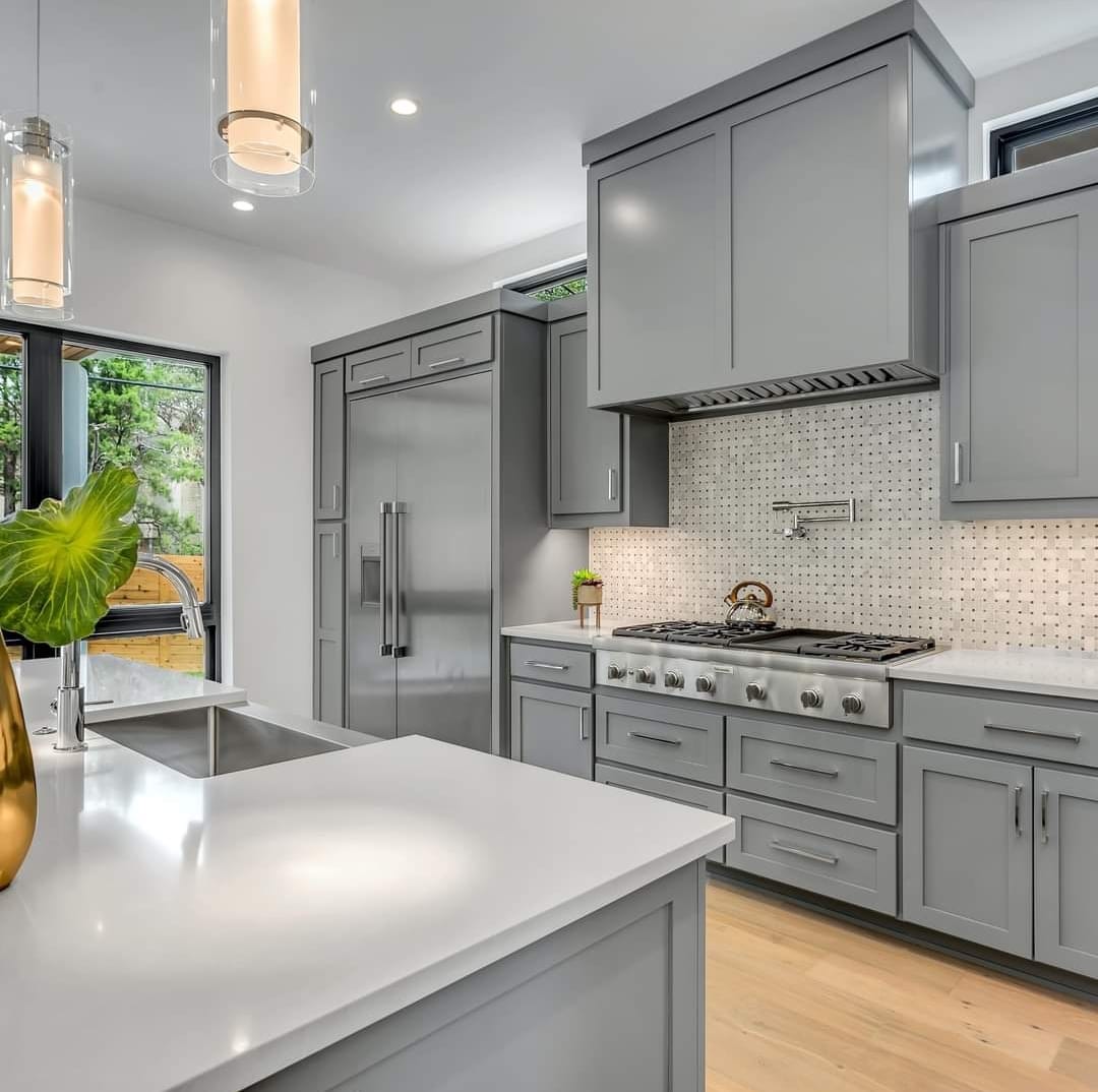 Modern kitchen cabinet wrapping design